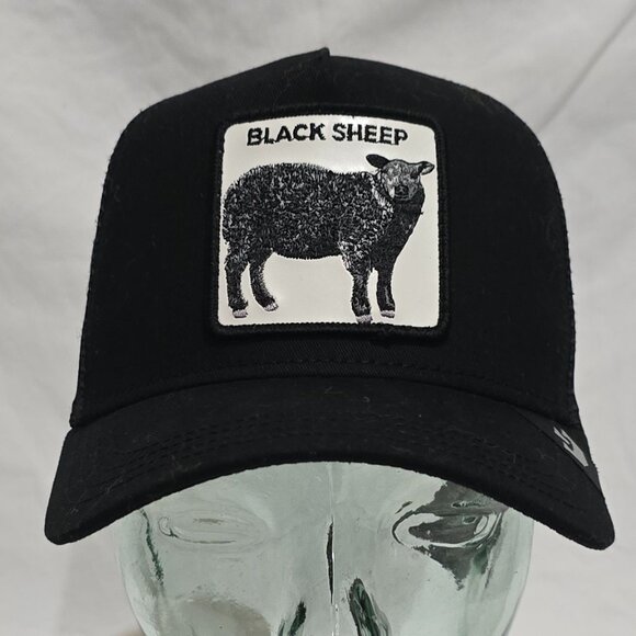 NWT - Goorin Bros. The Farm - Black Sheep - Mesh Snap Back Trucker Hat - Picture 1 of 9